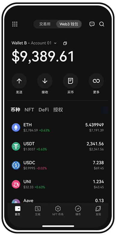 USDT-Trc20钱包页面展示